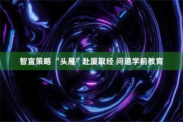 智宣策略 “头雁”赴厦取经 问道学前教育