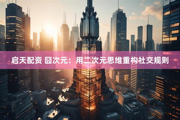 启天配资 囧次元：用二次元思维重构社交规则